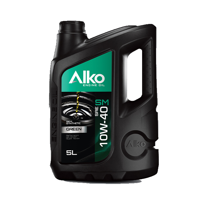 روغن موتور آلکو گرین 10W-40 SM/CF حجم 5 لیتر — تصویر رسمی محصول با پس‌زمینه شفاف