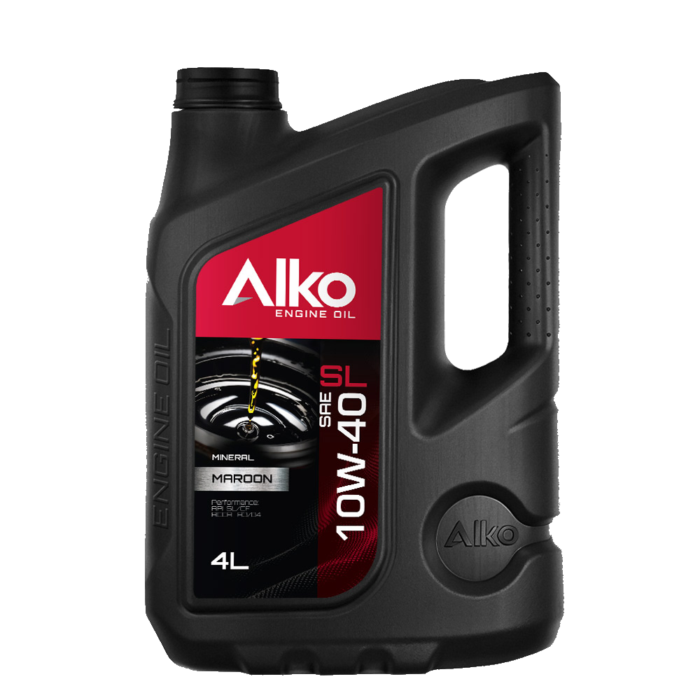 روغن موتور آلکو مارون 10W-40 SL/CF حجم 4 لیتر — تصویر رسمی محصول با پس‌زمینه شفاف