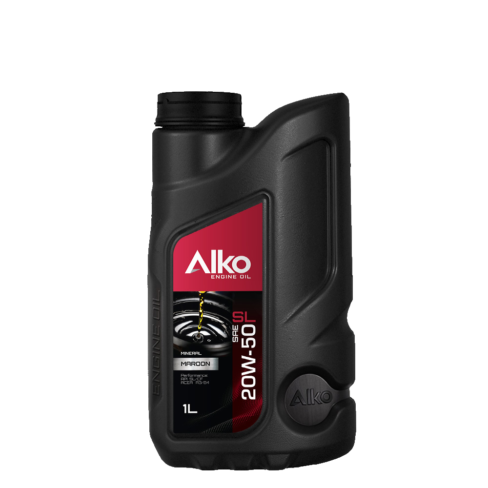 روغن موتور آلکو مارون 20W-50 SL/CF حجم 1 لیتر — تصویر رسمی محصول با پس‌زمینه شفاف