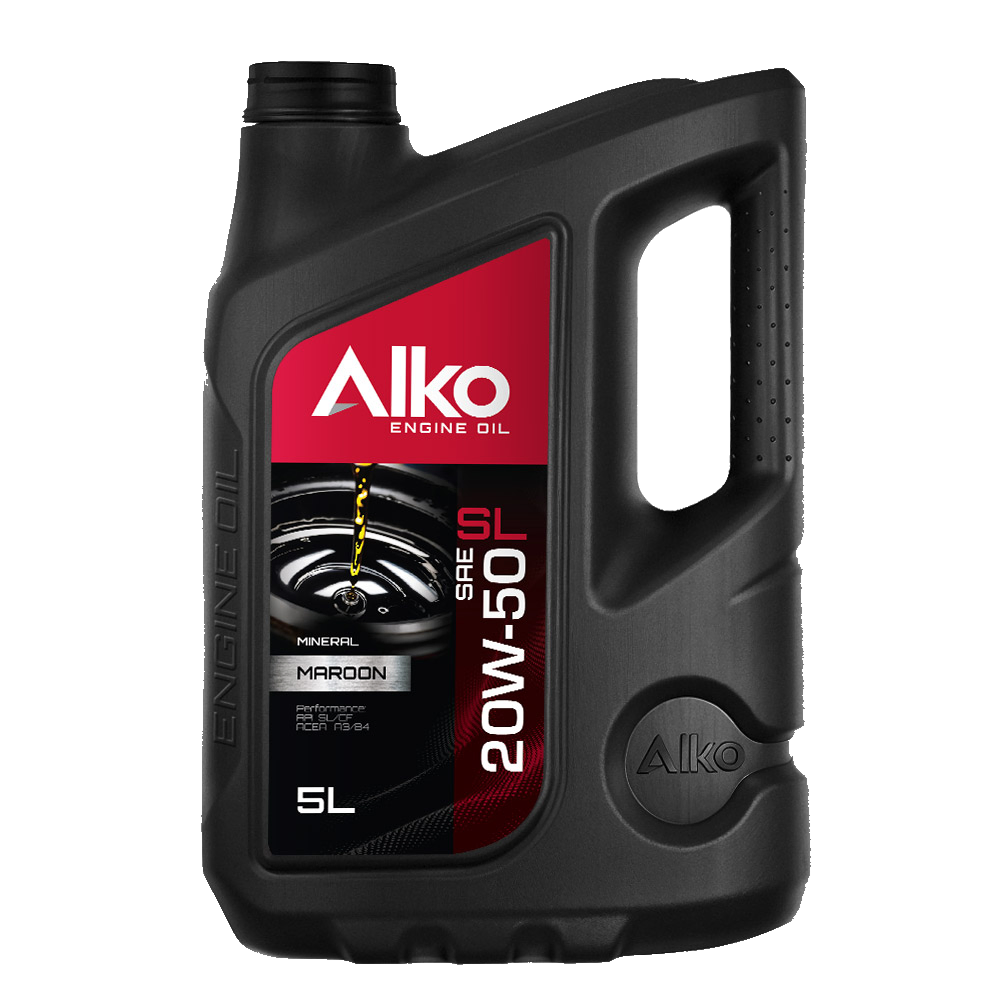 روغن موتور آلکو مارون 20W-50 SL/CF حجم 5 لیتر — تصویر رسمی محصول با پسزمینه شفاف